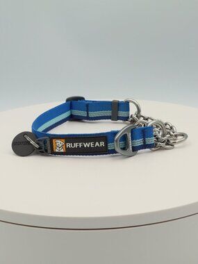 Ruffwear Blue and Light Blue Striped Martingale Collar 11-14 inches, 28-36 cm